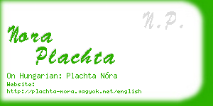 nora plachta business card