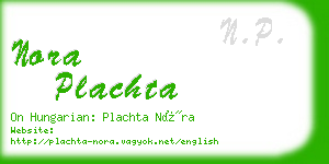 nora plachta business card